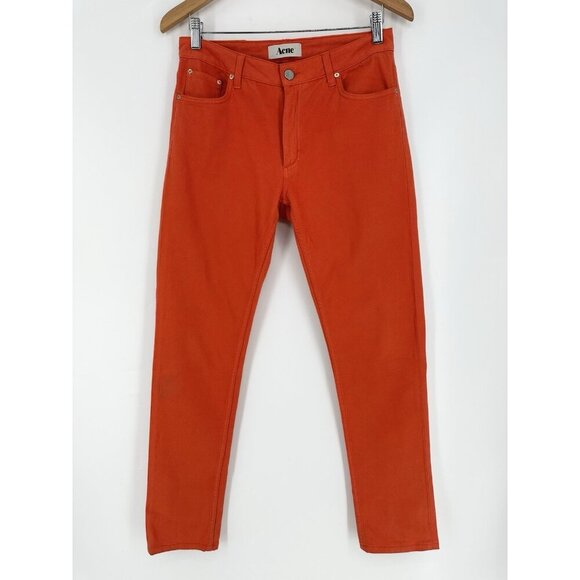 Acne Studios Flex S Bright Orange High Rise Skinny Jeans Women’s 30 Read - Picture 1 of 10